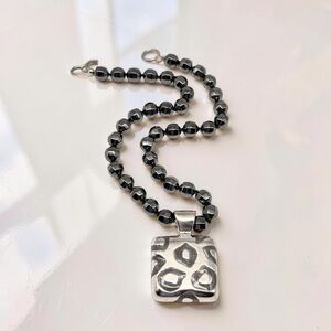 Simon Sebbag Designs Hematite Necklace ~Sterling Silver Electroform Pendant SSD